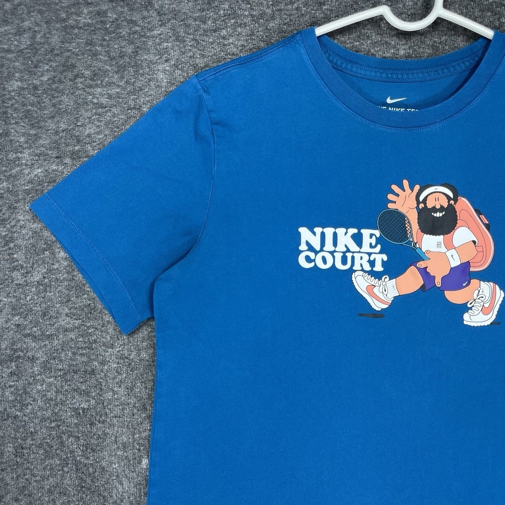 Nike Court Tee shirt Mens M Blue Slam Hike Man Tennis Short sleeve DC5376-301 - Picture 4 of 14